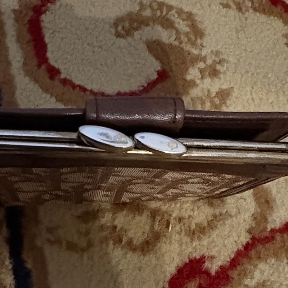 Brown and‎ Tan Patterned Dior trotter wallet